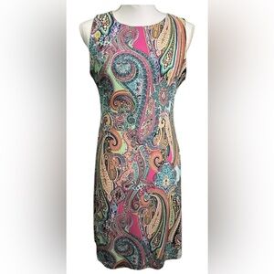 Tommy Hilfiger Paisley Sleeveless Multi-Color Pastel Pull On Dress, Size 6
